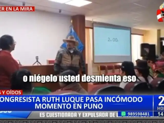 ¡Pasó un incómodo momento!: Congresista Ruth Luque es increpada por pobladores de Puno