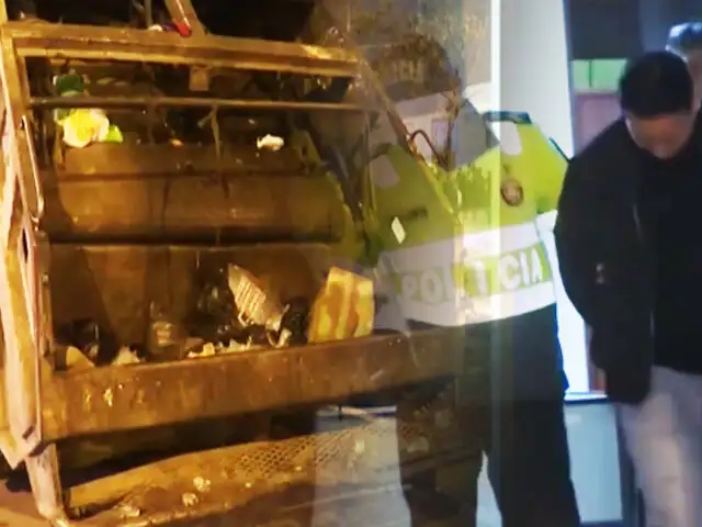 Conductor atropella a trabajadores de limpieza y choca contra recolector de basura en Comas