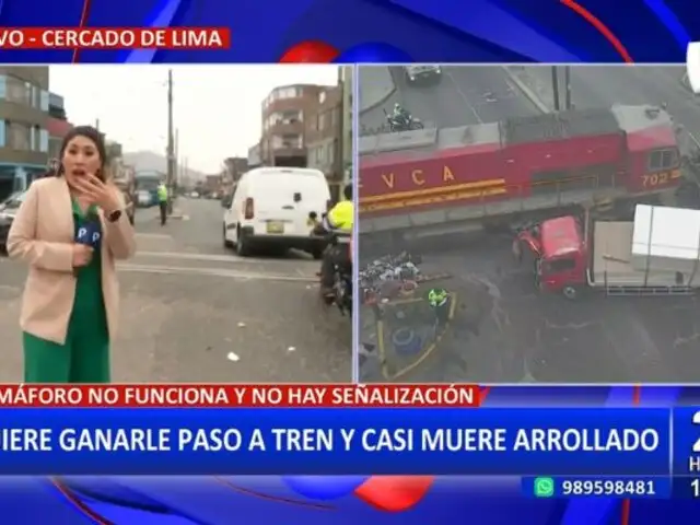 Accidente en el Cercado de Lima: Tren impacta contra Furgoneta que quiso ganarle el paso