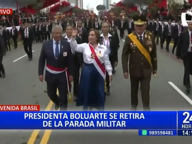 Avenida Brasil: Presidenta Boluarte se retira del desfile militar