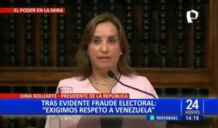 Dina Boluarte tras evidente fraude electoral: "Exigimos respeto a Venezuela"