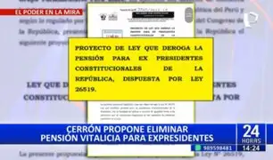 Congreso: Presentan proyecto de ley que elimina pensión vitalicia para expresidentes