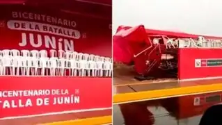 Granizada destruye estrado para ceremonia de la Batalla de Junín