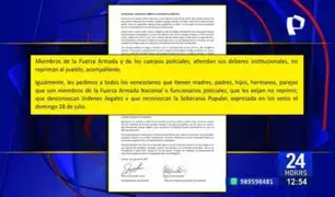 Oposición venezolana llama a militares a "colocarse del lado del pueblo" tras reelección de Maduro