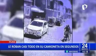 ¡En cuestión de segundos! delincuentes asaltan a víctima dentro de su camioneta en Piura