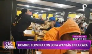 ¡Frente a todos los comensales!: Mujer lanza sopa en la cara a su pareja al descubrir que es "la trampa"