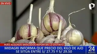 Precio de ajo sigue en alza: el kilo llega a los 50 soles