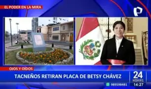 Betssy Chávez: Retiran placa de expremier en Tacna