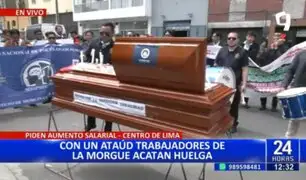 Con un féretro en la puerta de ingreso: Trabajadores de la Morgue de Lima acatan huelga