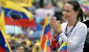 María Corina Machado reapareció en público en evento antichavista en Caracas