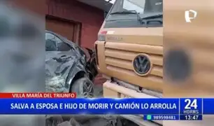 VMT: Hombre es arrollado por camión tras salvar a su esposa e hijo