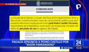 Pedro Castillo: presentan denuncia constitucional contra expresidente por uso indebido de avión de la FAP