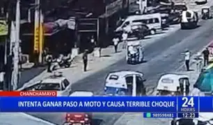 ¡Imprudencia al volante! Cámaras de seguridad registran choque entre auto y mototaxi en Chanchamayo