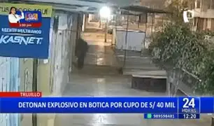 ¡Nadie los para! extorsionadores atacan botica en Trujillo con explosivo