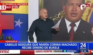 Venezuela: Diosdado Cabello asegura que María Corina Machado recibe dinero de Nayib Bukele