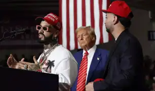 Anuel AA y Justin Quiles apoyan candidatura de Donald Trump en un mitin