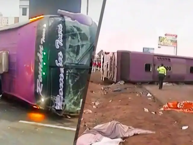 Fatal accidente en la Panamericana Sur: Volcadura de ómnibus deja cuatro personas fallecidas