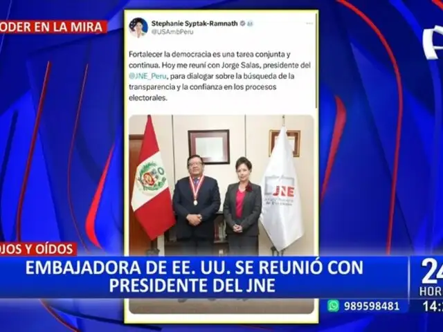 Jorge Salas Arenas: presidente del JNE se reúne con embajadara de EE.UU