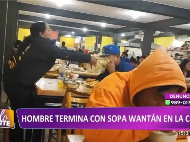 ¡Frente a todos los comensales!: Mujer lanza sopa en la cara a su pareja al descubrir que es "la trampa"