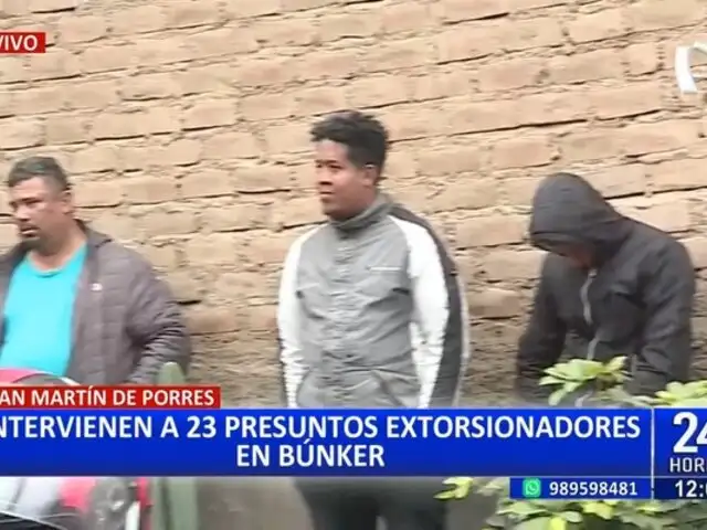 SMP: intervienen a 23 presuntos extorsionadores en un búnker