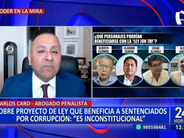 Carlos Caro sobre PL que beneficia a sentenciados por corrupción: "Es inconstitucional"