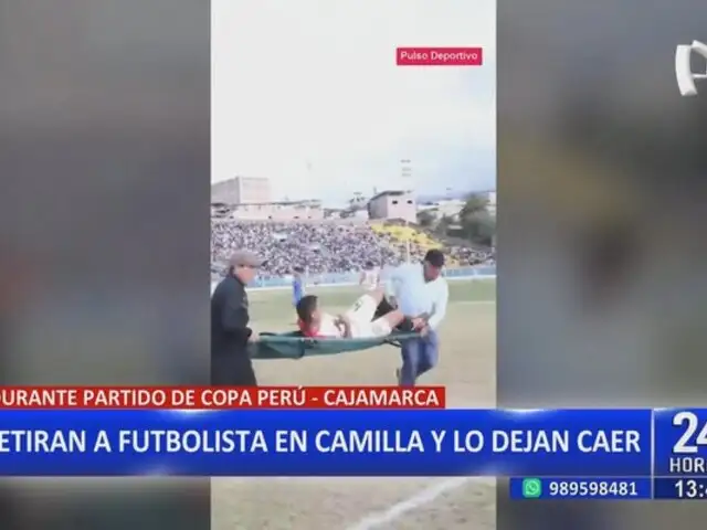 ¡El colmo! Camilleros dejan caer a futbolista durante traslado en Cajamarca