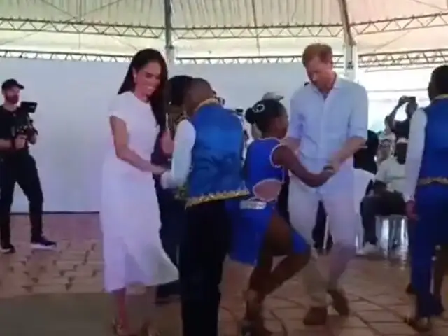 Príncipe Harry y Meghan Markle deslumbran en Colombia bailando salsa