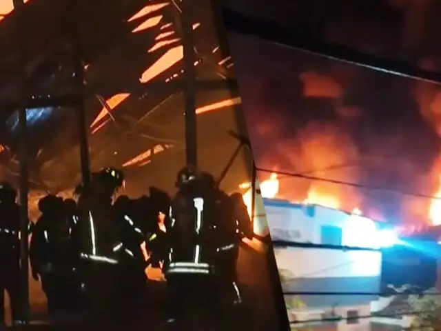 El fuego es incontrolable: Se registra incendio en un almacén de Breña