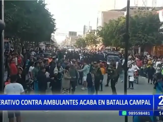 Chiclayo: Ambulantes se enfrentan a serenos durante operativo de recuperación de espacios