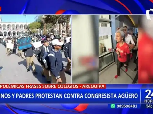 María Agüero: Escolares y padres de Arequipa marchan contra congresista por polémicas frases