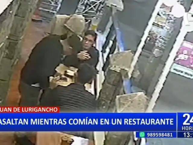 ¡En solo 30 segundos!: Delincuentes asaltan a clientes de restaurante en SJL