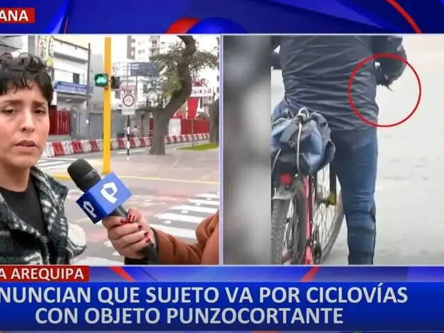 Denuncian que ciclista armado con cuchillo recorre ciclovía de la avenida Arequipa