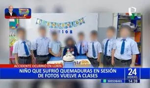 Accidente ocurrió en Lurín: niño que sufrió quemaduras en sesión de fotos vuelve a clases