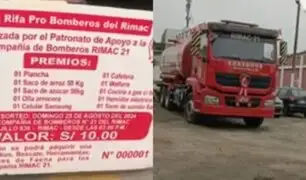 Gran rifa para apoyar a Compañía de Bomberos del Rímac N° 21: necesitan un nuevo camión