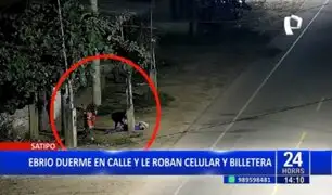 Satipo: ebrio duerme en la calle y terminan robándole