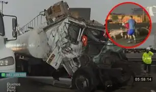 Caos por accidente en la Panamericana Sur: choque entre camión de cerdos y cisterna bloquea vía