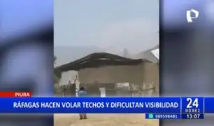 Piura: Fuertes ráfagas de viento hacen volar techos de vivienda