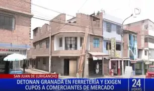 Se salvaron de morir: desconocidos lanzan una granada contra puerta de ferretería en SJL