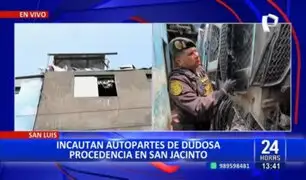 San Luis: incautan autopartes de dudosa procedencia en San Jacinto