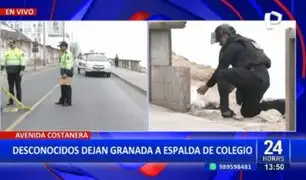 Desconocidos dejan granada a espalda de colegio en avenida Costanera