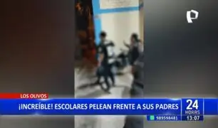 Padres intervienen en pelea entre escolares en Los Olivos