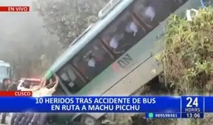 Accidente en Cusco: Al menos 10 heridos tras volcadura de bus en ruta a Machu Picchu