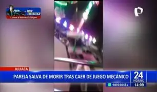 Accidente en Juliaca: Pareja resultó herida tras falla en juego mecánico