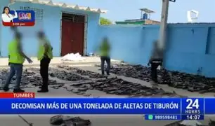 Tumbes: Incautan más de una tonelada de aletas de tiburón