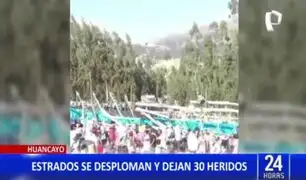 ¡Increíble! Estrados se desploman durante un evento en Huancayo y deja 30 heridos