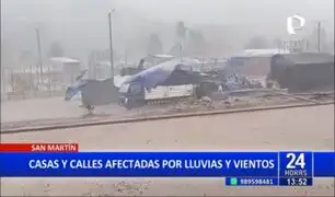 San Martín: casas y calles afectadas por fuertes lluvias