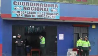 SJL: policía resguarda comedor popular que fue atacado por extorsionadores