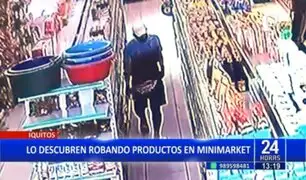 ¡Lamentable! Sujeto fue captado robando en minimarket de Iquitos