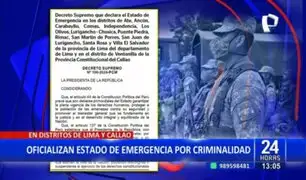 Oficializan en estado de emergencia en 14 distritos de Lima y Callao