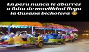 Pasajeros en Lima utilizan el 'Gusanito' para volver a casa durante paro de transportistas